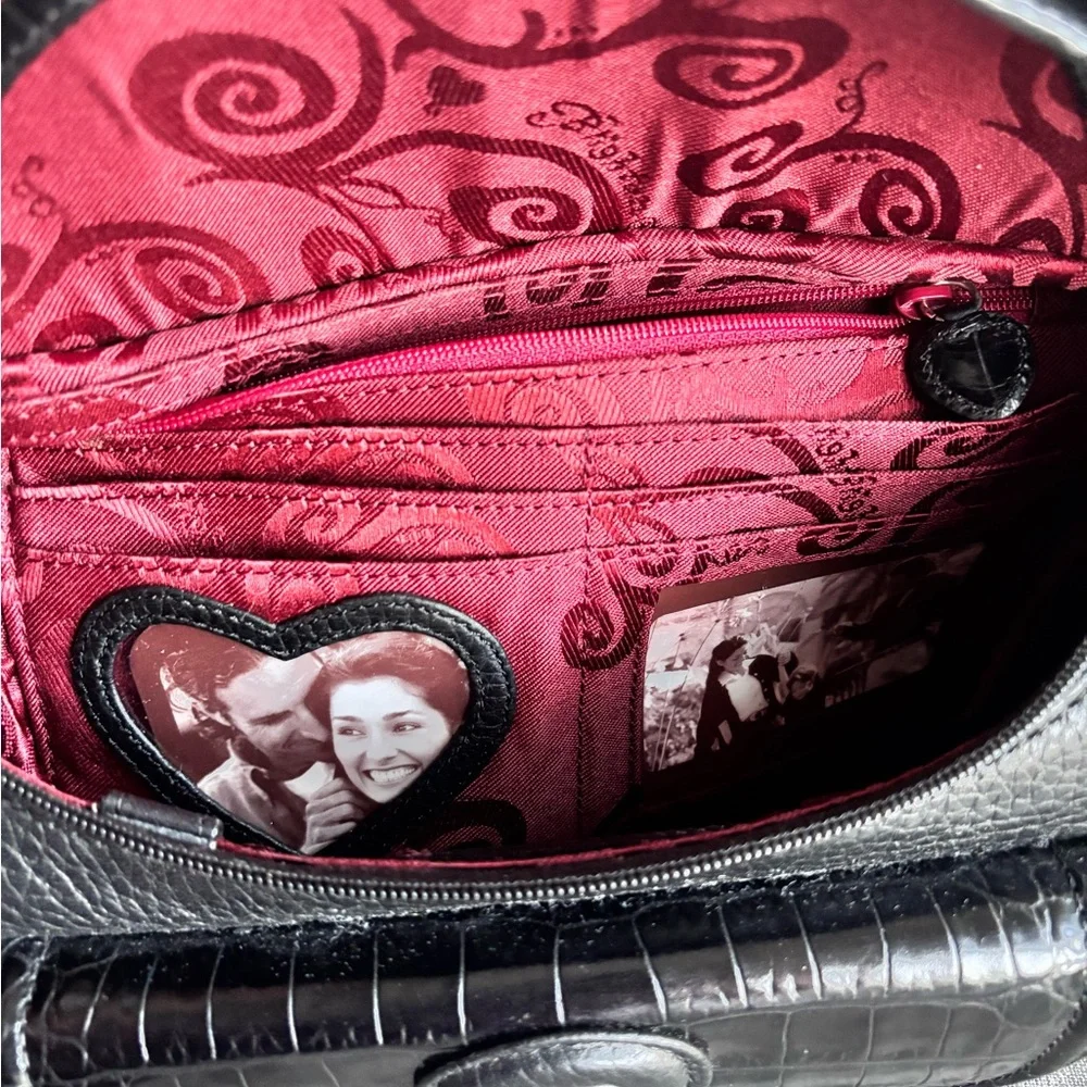 New Without Tags Brighton Monalisa Black Leather Shoulder Bag Purse - Picture 9 of 12